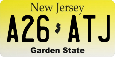 NJ license plate A26ATJ