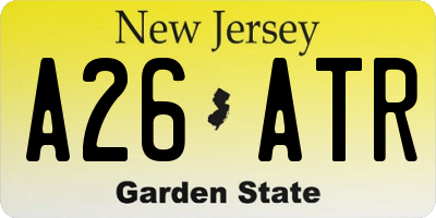 NJ license plate A26ATR