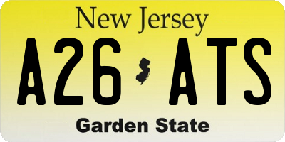 NJ license plate A26ATS