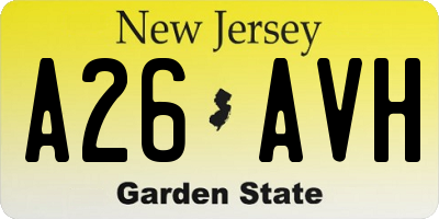 NJ license plate A26AVH
