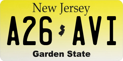 NJ license plate A26AVI