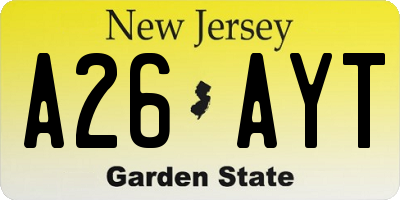 NJ license plate A26AYT