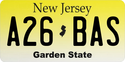 NJ license plate A26BAS