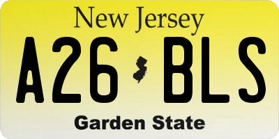 NJ license plate A26BLS