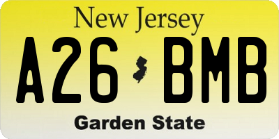 NJ license plate A26BMB