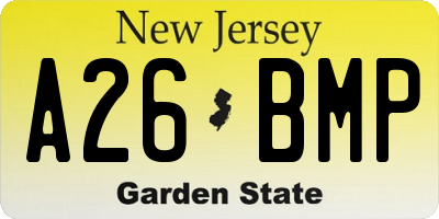 NJ license plate A26BMP