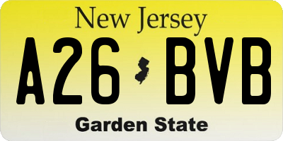 NJ license plate A26BVB
