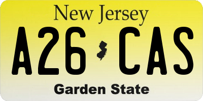 NJ license plate A26CAS
