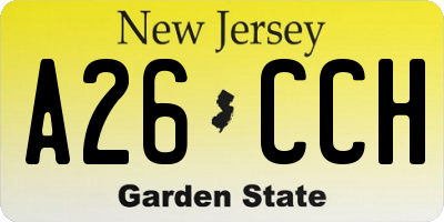 NJ license plate A26CCH
