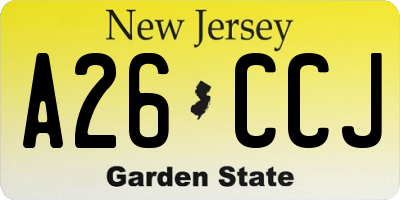 NJ license plate A26CCJ