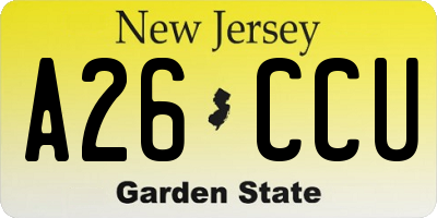 NJ license plate A26CCU
