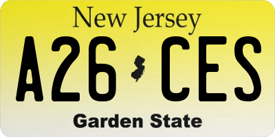 NJ license plate A26CES