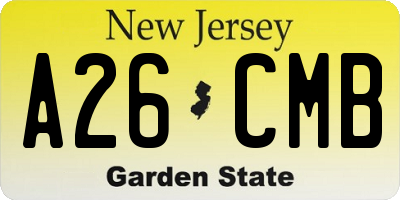 NJ license plate A26CMB