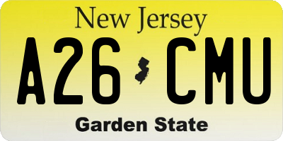 NJ license plate A26CMU