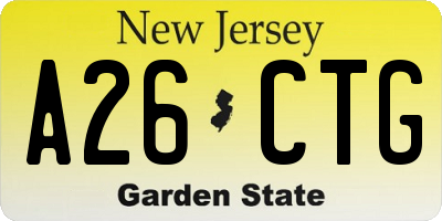 NJ license plate A26CTG