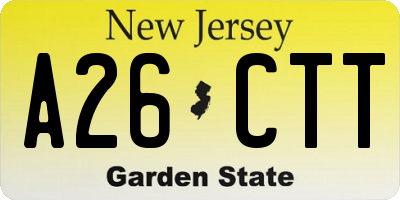 NJ license plate A26CTT