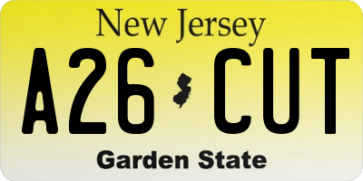 NJ license plate A26CUT