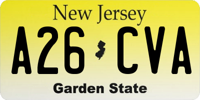 NJ license plate A26CVA