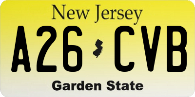 NJ license plate A26CVB