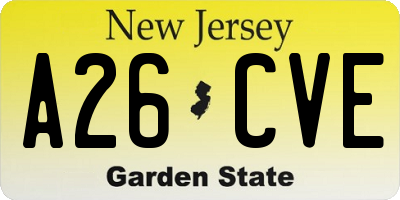 NJ license plate A26CVE