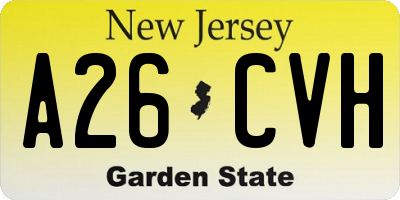 NJ license plate A26CVH
