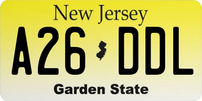 NJ license plate A26DDL