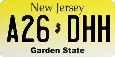 NJ license plate A26DHH