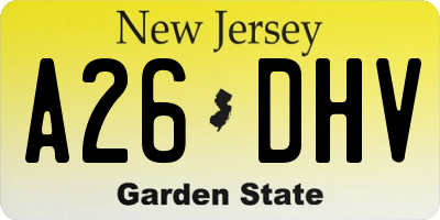 NJ license plate A26DHV