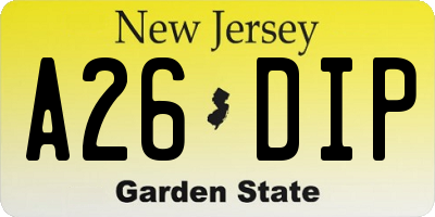 NJ license plate A26DIP