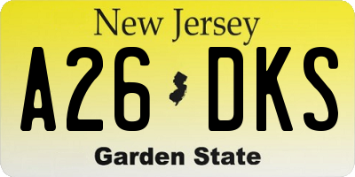 NJ license plate A26DKS