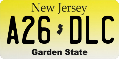 NJ license plate A26DLC