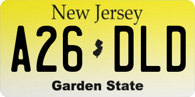 NJ license plate A26DLD