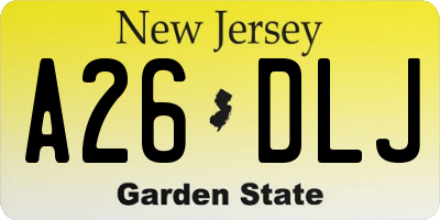 NJ license plate A26DLJ