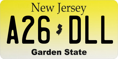 NJ license plate A26DLL