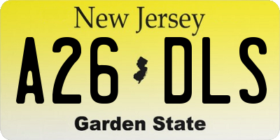 NJ license plate A26DLS