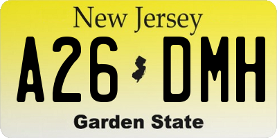 NJ license plate A26DMH