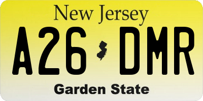 NJ license plate A26DMR