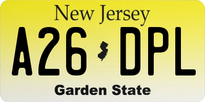 NJ license plate A26DPL