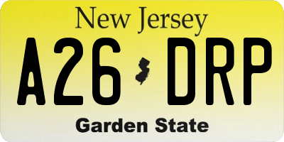 NJ license plate A26DRP