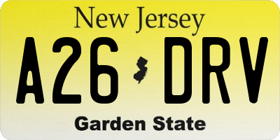 NJ license plate A26DRV