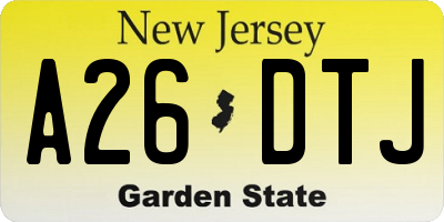 NJ license plate A26DTJ
