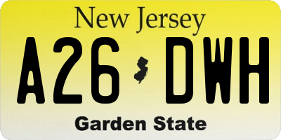 NJ license plate A26DWH