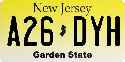 NJ license plate A26DYH