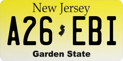 NJ license plate A26EBI