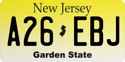 NJ license plate A26EBJ