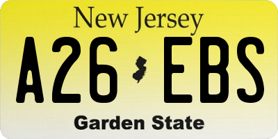 NJ license plate A26EBS