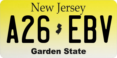 NJ license plate A26EBV