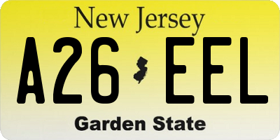 NJ license plate A26EEL