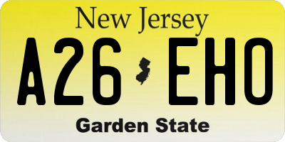 NJ license plate A26EHO