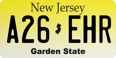 NJ license plate A26EHR